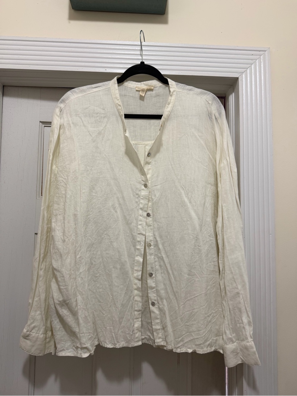 Light Cream Button-Up Women’s linen Shirt